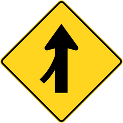 Warning for a side road merging with the main road.