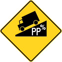 Warning for a steep descent.