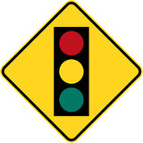 Warning for traffic lights ahead.