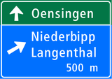 Information über die nächste Ausfahrt.