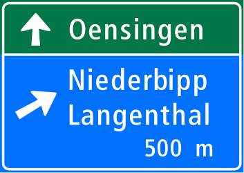 Information über die nächste Ausfahrt.