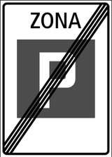 Ende der Parkzone.