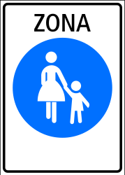Beginn einer Fußgängerzone.