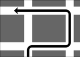 Route zum Linksabbiegen.