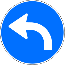 Turning left mandatory.