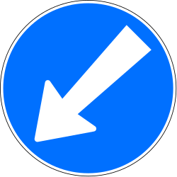 Pass obstacle on the left.