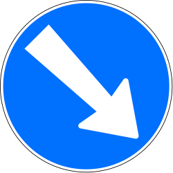 Pass obstacle on the right.