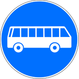 Vorgeschriebener Busfahrstreifen.