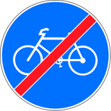 Ende des vorgeschriebenen Radwegs.