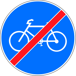 End of mandatory path for cyclists.