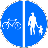 Getrennter Geh- und Radweg vorgeschrieben.