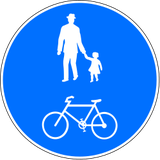Gemeinsamer Geh- und Radweg vorgeschrieben.
