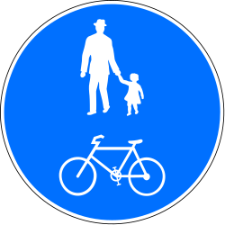 Mandatory shared pedestrian and cycle path.