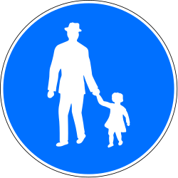 Mandatory path for pedestrians.