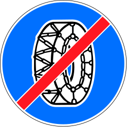 End of the snow-chain requirement.