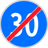 Ende der Mindestgeschwindigkeit.