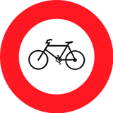 Radfahrer verboten.