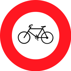 Radfahrer verboten.