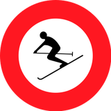 Skifahrer verboten.