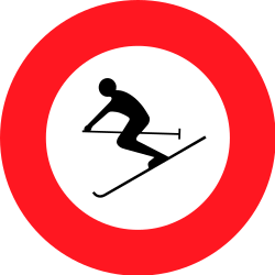 Skifahrer verboten.