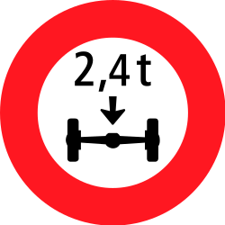 Fahrzeuge über zulässiger Achslast verboten.