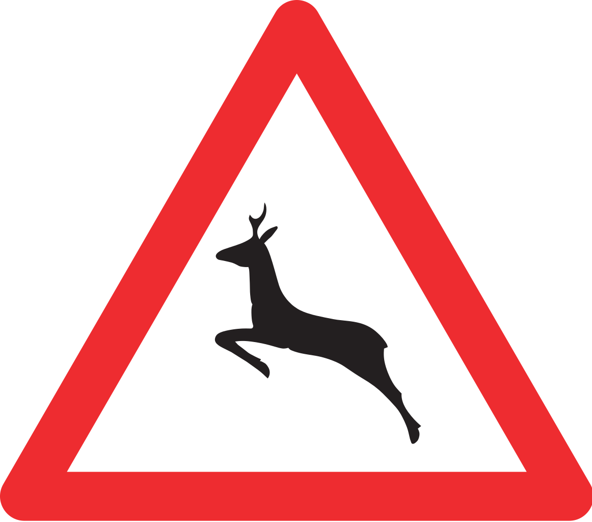 Warnung vor Wildwechsel.