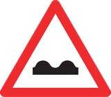 Warnung vor schlechter Fahrbahn.