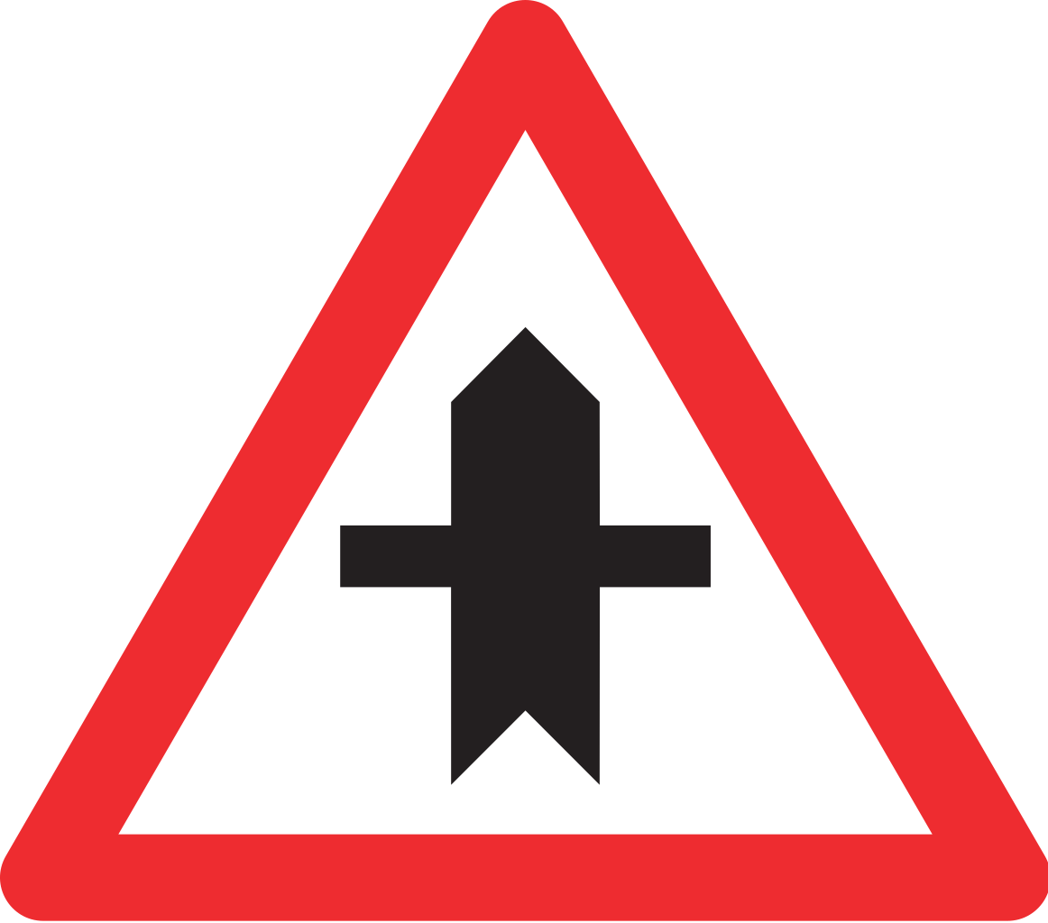 Vorfahrt an der Kreuzung.