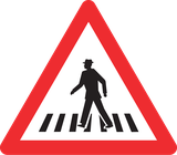 Warnung vor einem Fußgängerüberweg.