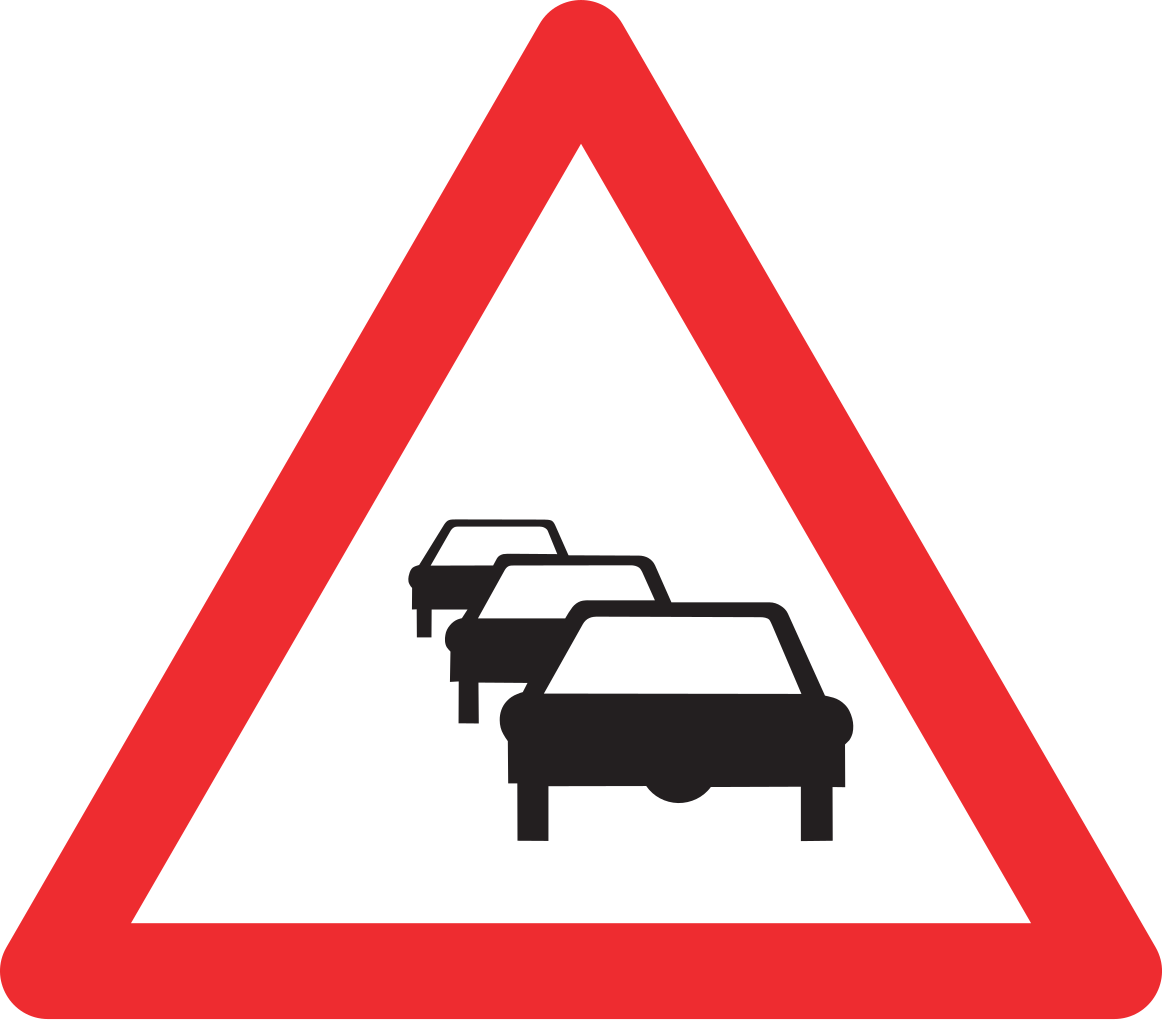 Warnung vor Verkehrsstaus.