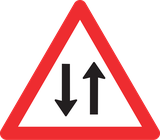 Warnung vor Gegenverkehr.