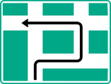 Route to be followed in order to turn left.