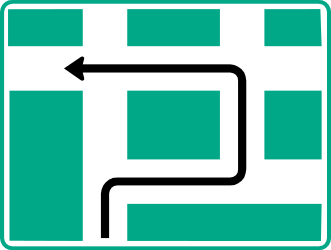 Te volgen route om linksaf te slaan.
