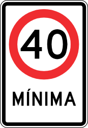 Begin van een minimumsnelheid.