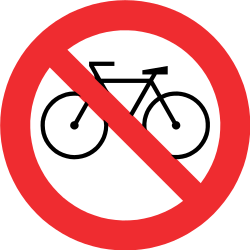 Cyclists prohibited.