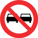 Overtaking prohibited.