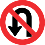 Turning around prohibited (U-turn).