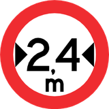 Vehicles wider than indicated prohibited.