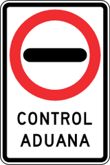 Entry prohibited (checkpoint).
