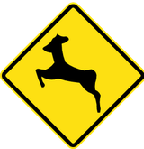 Warning for crossing deer.