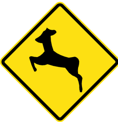 Warning for crossing deer.