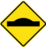 Warning for a speed bump.