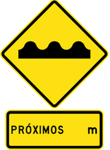 Warning for a bad road surface.