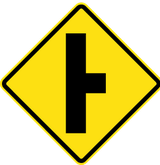 Warning for a side road from the right.