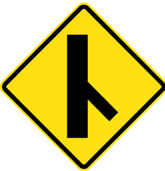 Warning for merging traffic from the right.