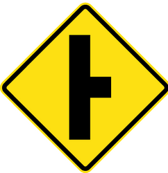 Warning for a side road from the right.
