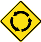 Warning for a roundabout.