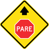 Stop and give way ahead.