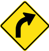 Warning for a curve to the right.