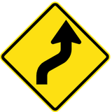 Warning for a double curve, first right then left.